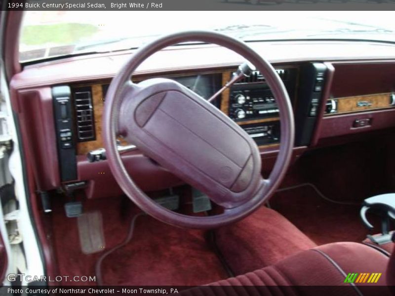 Bright White / Red 1994 Buick Century Special Sedan