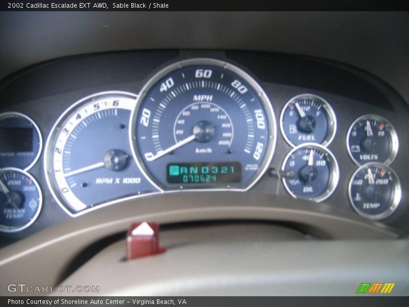 Sable Black / Shale 2002 Cadillac Escalade EXT AWD