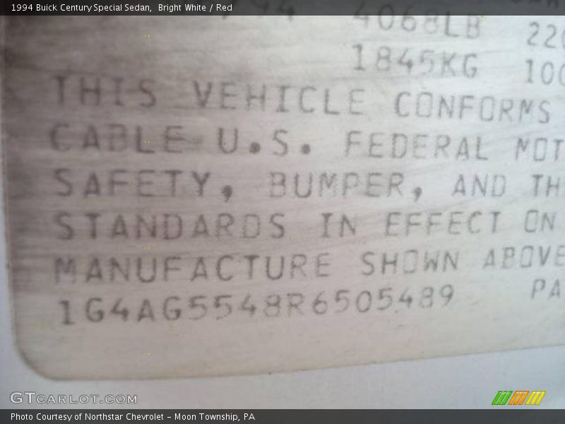 Bright White / Red 1994 Buick Century Special Sedan