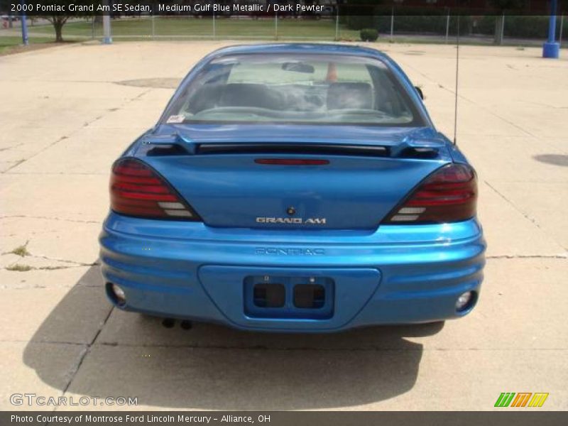 Medium Gulf Blue Metallic / Dark Pewter 2000 Pontiac Grand Am SE Sedan