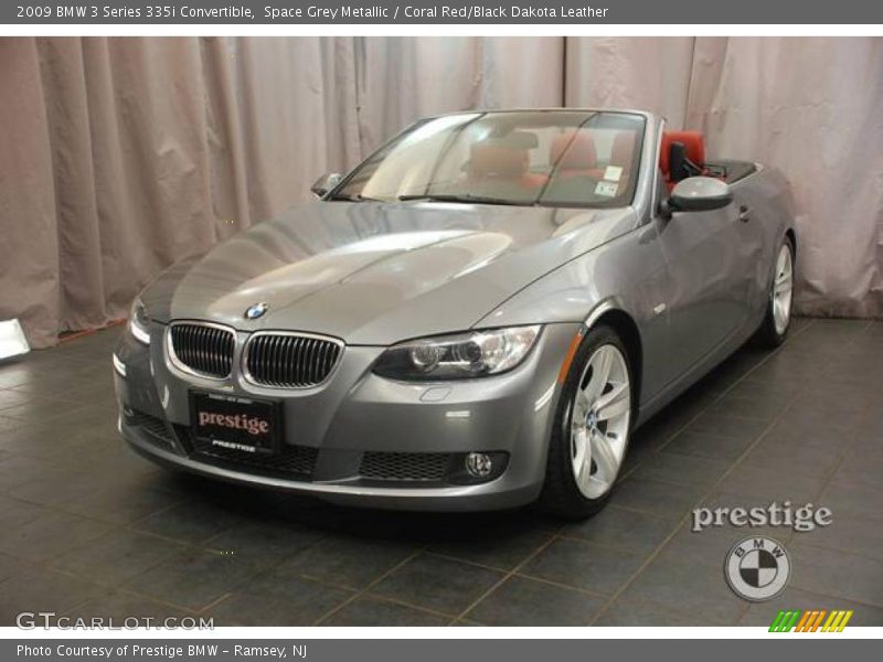 Space Grey Metallic / Coral Red/Black Dakota Leather 2009 BMW 3 Series 335i Convertible