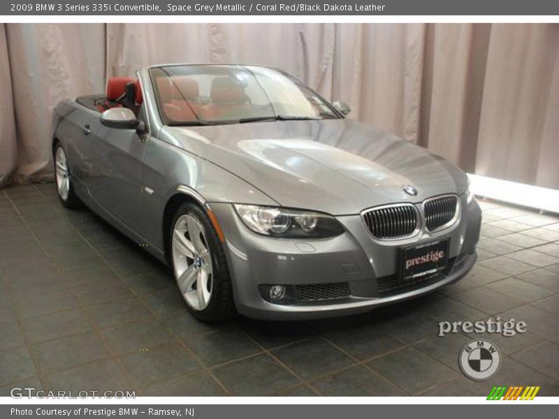 Space Grey Metallic / Coral Red/Black Dakota Leather 2009 BMW 3 Series 335i Convertible