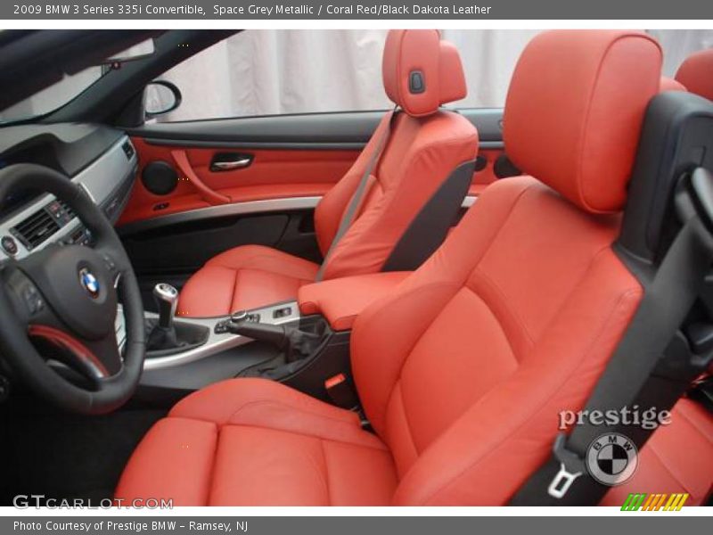 Space Grey Metallic / Coral Red/Black Dakota Leather 2009 BMW 3 Series 335i Convertible