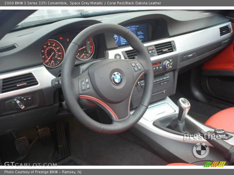 Space Grey Metallic / Coral Red/Black Dakota Leather 2009 BMW 3 Series 335i Convertible