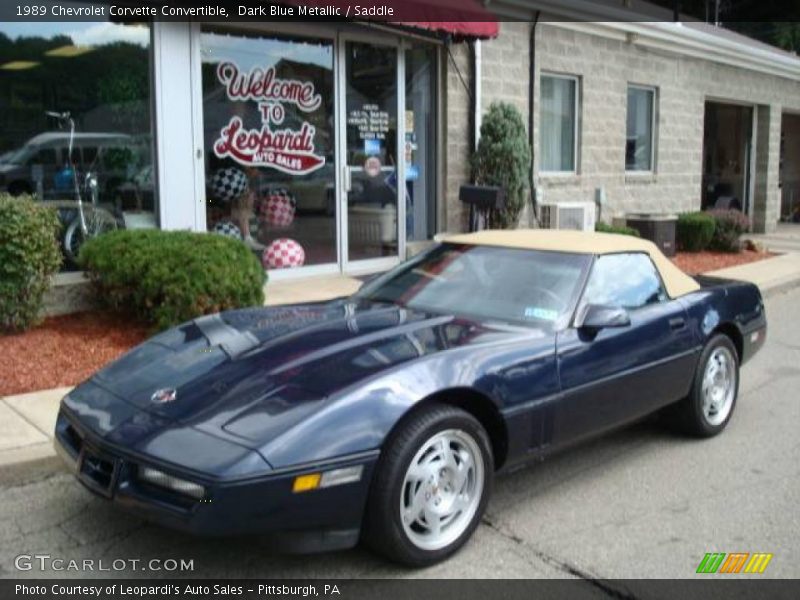 Dark Blue Metallic / Saddle 1989 Chevrolet Corvette Convertible