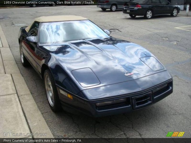 Dark Blue Metallic / Saddle 1989 Chevrolet Corvette Convertible