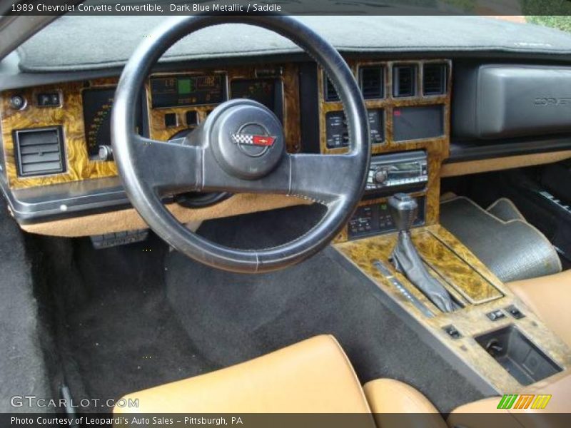 Dark Blue Metallic / Saddle 1989 Chevrolet Corvette Convertible