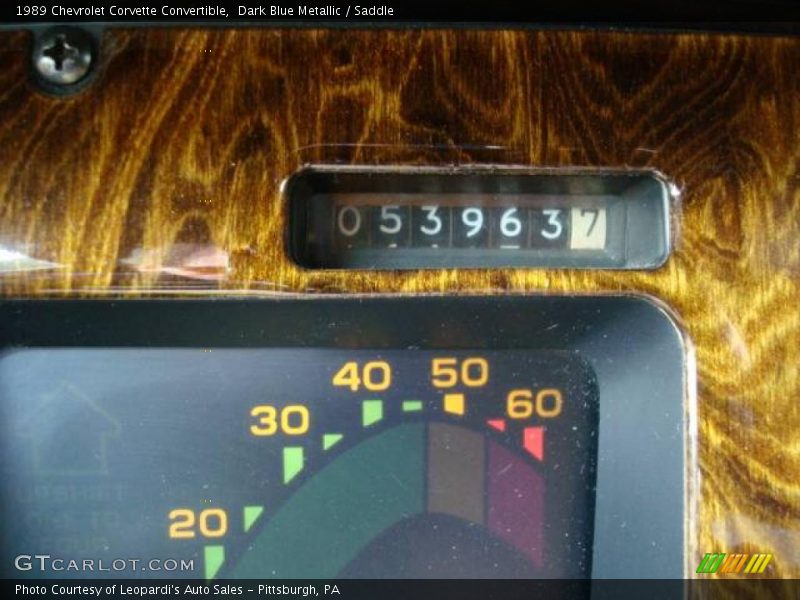 Dark Blue Metallic / Saddle 1989 Chevrolet Corvette Convertible