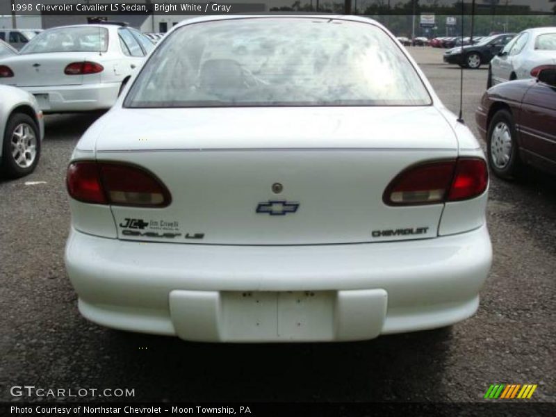 Bright White / Gray 1998 Chevrolet Cavalier LS Sedan