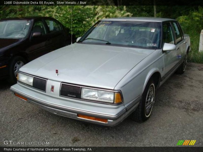 Silver Metallic / Blue 1988 Oldsmobile Delta 88 Royale