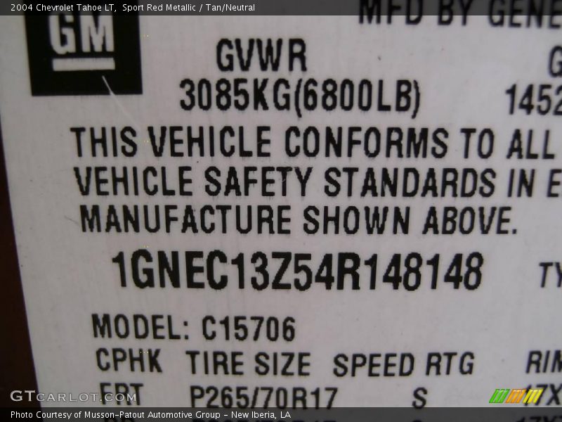 Sport Red Metallic / Tan/Neutral 2004 Chevrolet Tahoe LT