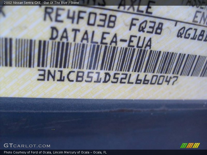 Out Of The Blue / Stone 2002 Nissan Sentra GXE