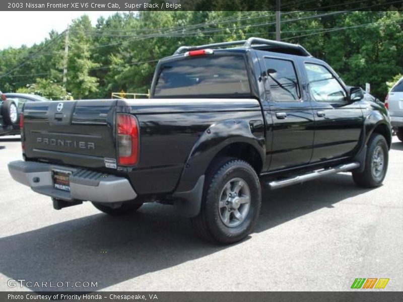 Super Black / Beige 2003 Nissan Frontier XE V6 Crew Cab
