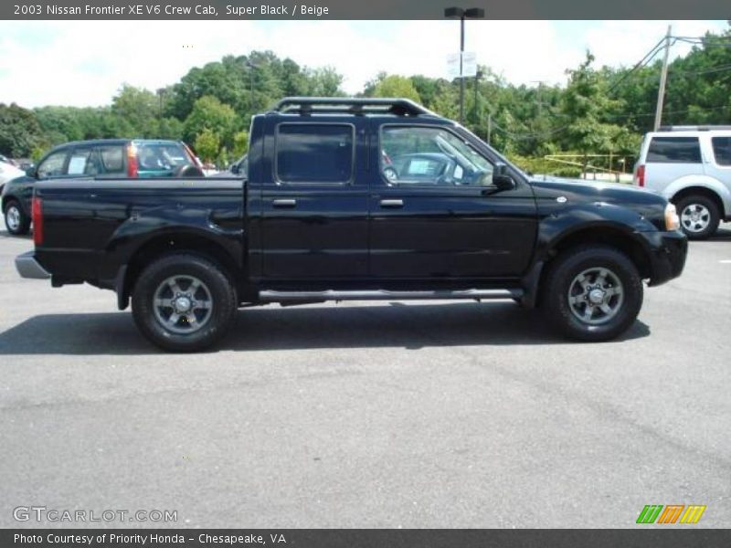 Super Black / Beige 2003 Nissan Frontier XE V6 Crew Cab