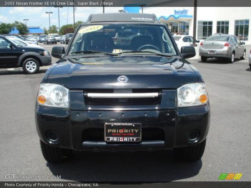 Super Black / Beige 2003 Nissan Frontier XE V6 Crew Cab