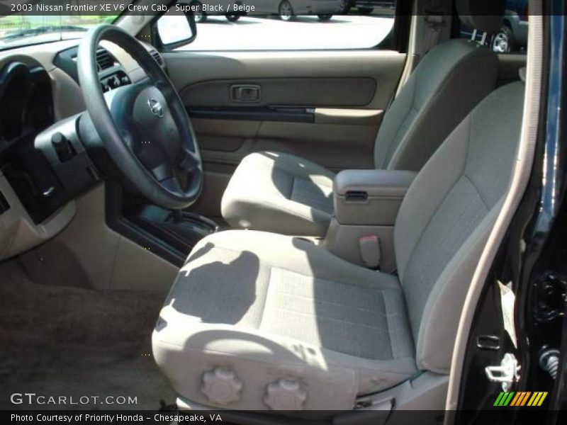 Super Black / Beige 2003 Nissan Frontier XE V6 Crew Cab