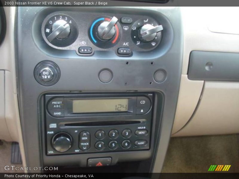 Super Black / Beige 2003 Nissan Frontier XE V6 Crew Cab