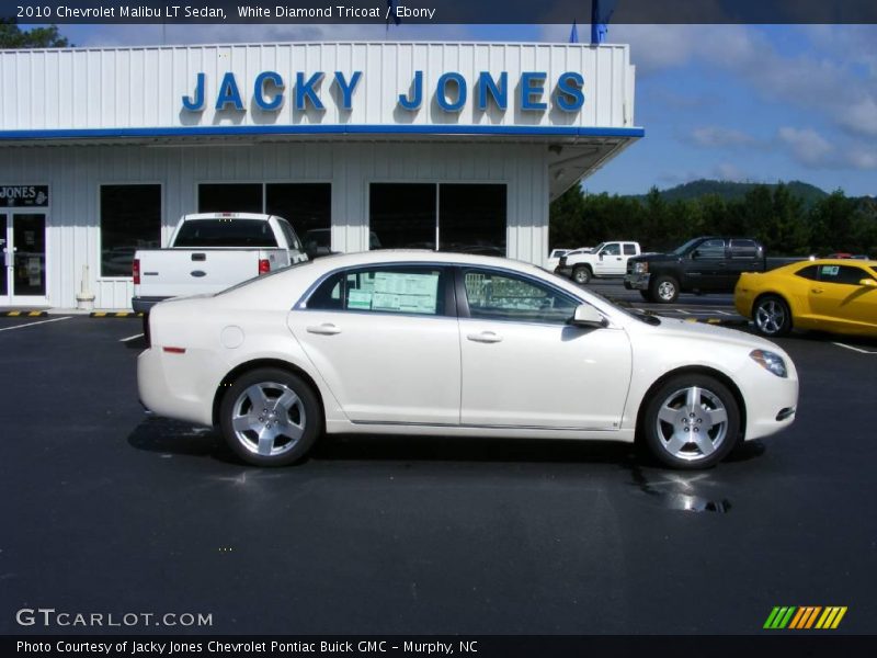 White Diamond Tricoat / Ebony 2010 Chevrolet Malibu LT Sedan