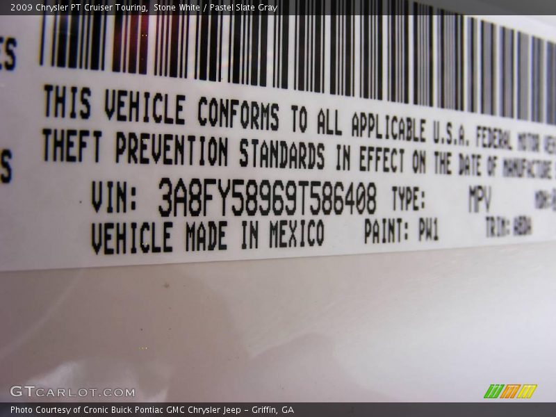 Stone White / Pastel Slate Gray 2009 Chrysler PT Cruiser Touring