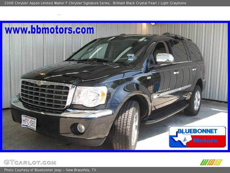 Brilliant Black Crystal Pearl / Light Graystone 2008 Chrysler Aspen Limited Walter P Chrysler Signature Series