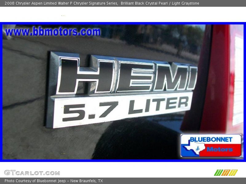 Brilliant Black Crystal Pearl / Light Graystone 2008 Chrysler Aspen Limited Walter P Chrysler Signature Series