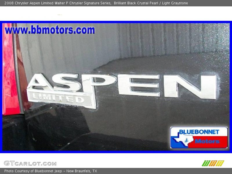 Brilliant Black Crystal Pearl / Light Graystone 2008 Chrysler Aspen Limited Walter P Chrysler Signature Series