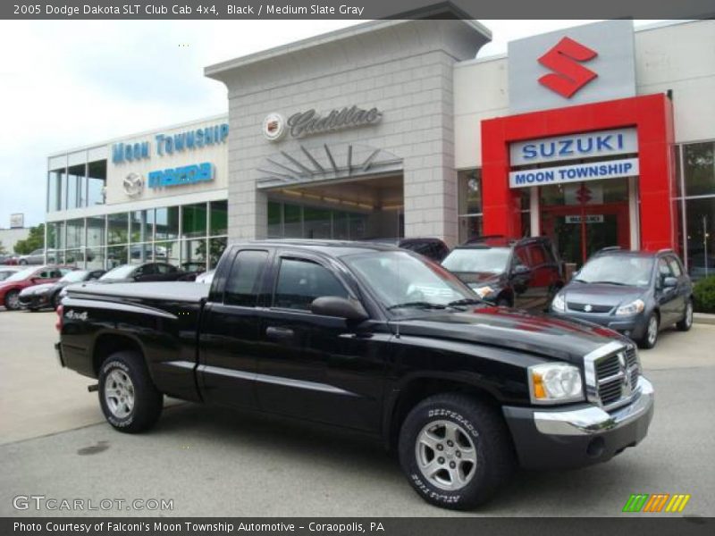 Black / Medium Slate Gray 2005 Dodge Dakota SLT Club Cab 4x4