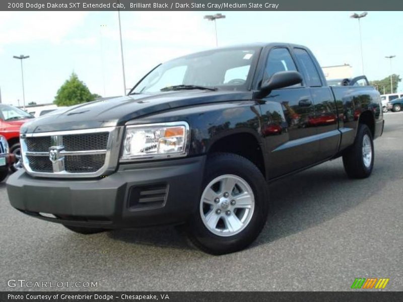 Brilliant Black / Dark Slate Gray/Medium Slate Gray 2008 Dodge Dakota SXT Extended Cab