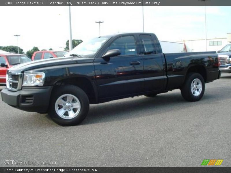Brilliant Black / Dark Slate Gray/Medium Slate Gray 2008 Dodge Dakota SXT Extended Cab