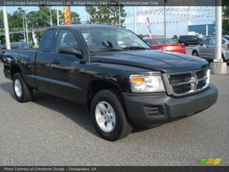 Brilliant Black / Dark Slate Gray/Medium Slate Gray 2008 Dodge Dakota SXT Extended Cab