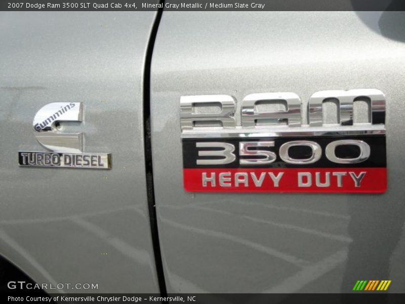 Mineral Gray Metallic / Medium Slate Gray 2007 Dodge Ram 3500 SLT Quad Cab 4x4