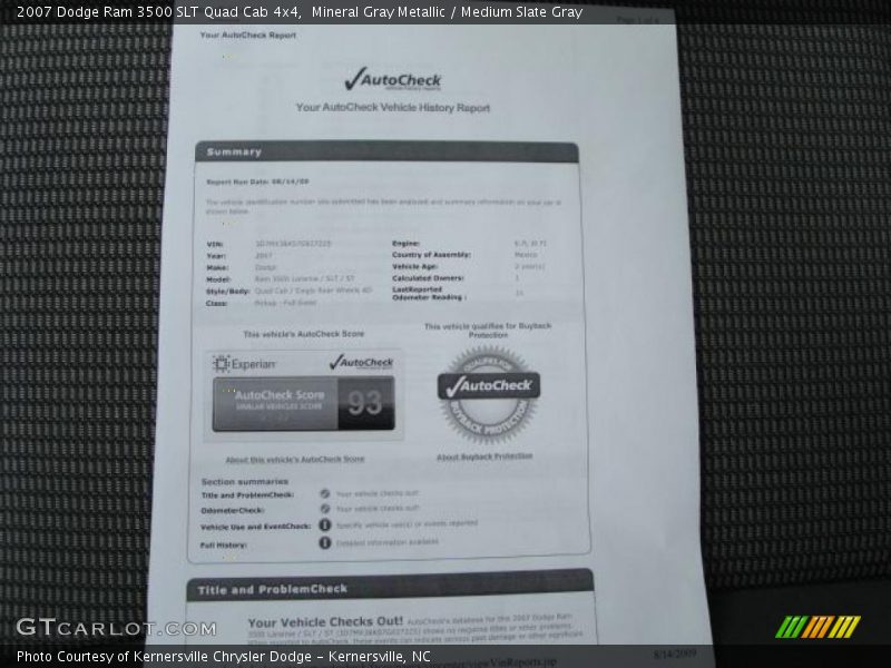 Mineral Gray Metallic / Medium Slate Gray 2007 Dodge Ram 3500 SLT Quad Cab 4x4