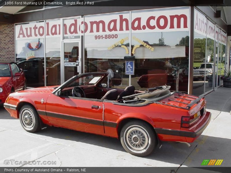 Bright Red / Red 1986 Ford Mustang LX Convertible