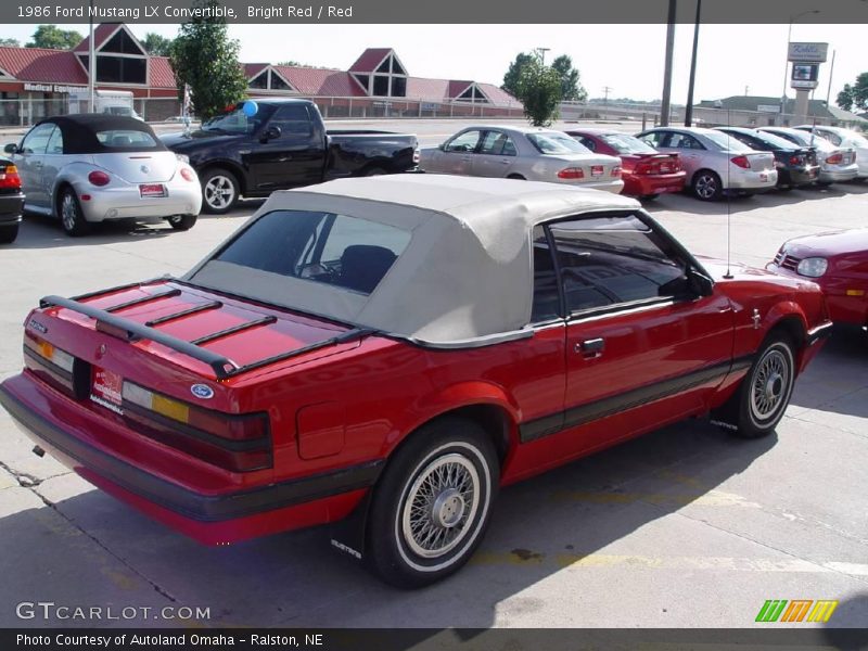 Bright Red / Red 1986 Ford Mustang LX Convertible