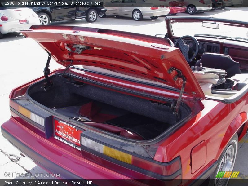 Bright Red / Red 1986 Ford Mustang LX Convertible