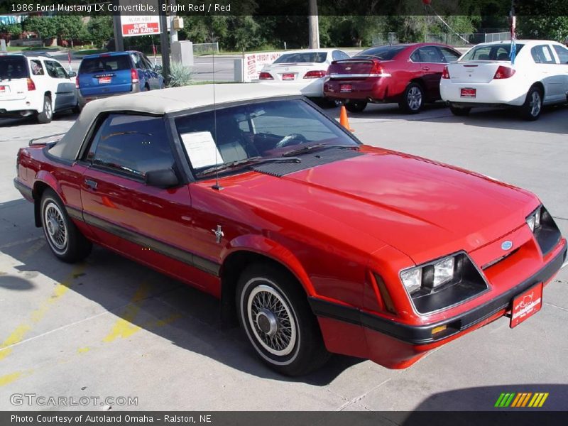 Bright Red / Red 1986 Ford Mustang LX Convertible