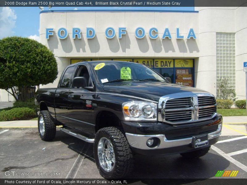 Brilliant Black Crystal Pearl / Medium Slate Gray 2008 Dodge Ram 2500 Big Horn Quad Cab 4x4