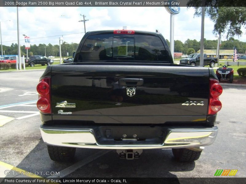 Brilliant Black Crystal Pearl / Medium Slate Gray 2008 Dodge Ram 2500 Big Horn Quad Cab 4x4