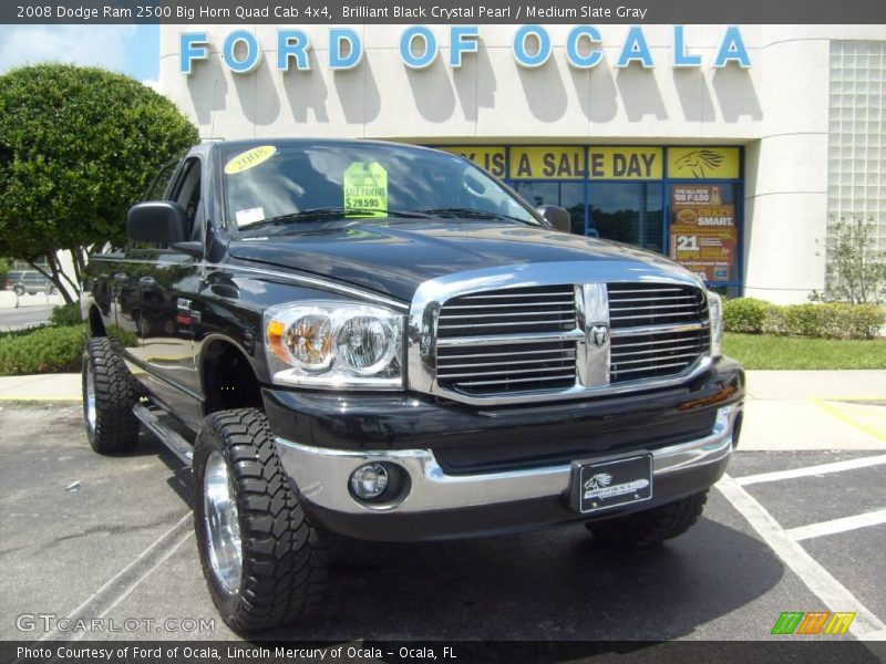Brilliant Black Crystal Pearl / Medium Slate Gray 2008 Dodge Ram 2500 Big Horn Quad Cab 4x4