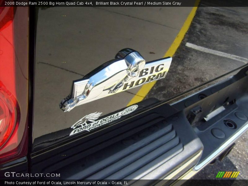 Brilliant Black Crystal Pearl / Medium Slate Gray 2008 Dodge Ram 2500 Big Horn Quad Cab 4x4