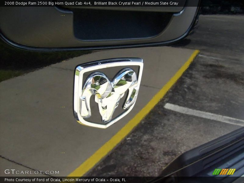 Brilliant Black Crystal Pearl / Medium Slate Gray 2008 Dodge Ram 2500 Big Horn Quad Cab 4x4