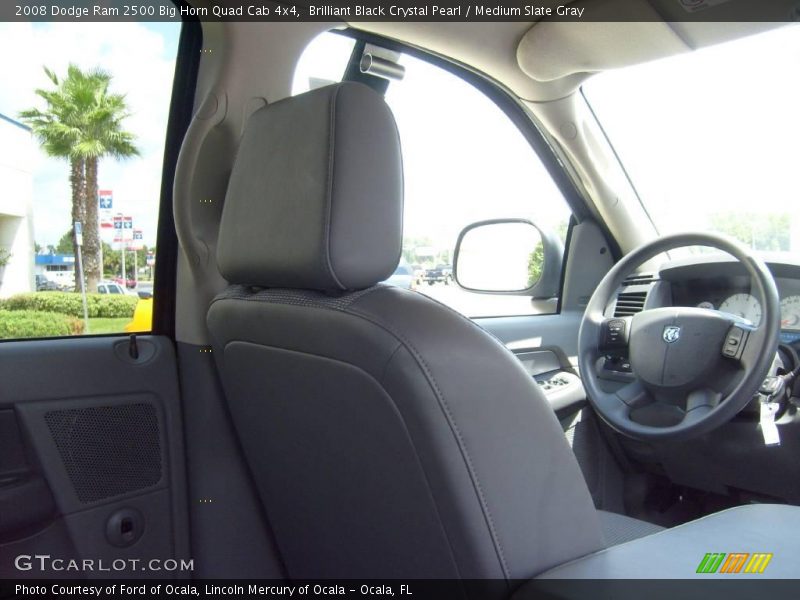 Brilliant Black Crystal Pearl / Medium Slate Gray 2008 Dodge Ram 2500 Big Horn Quad Cab 4x4