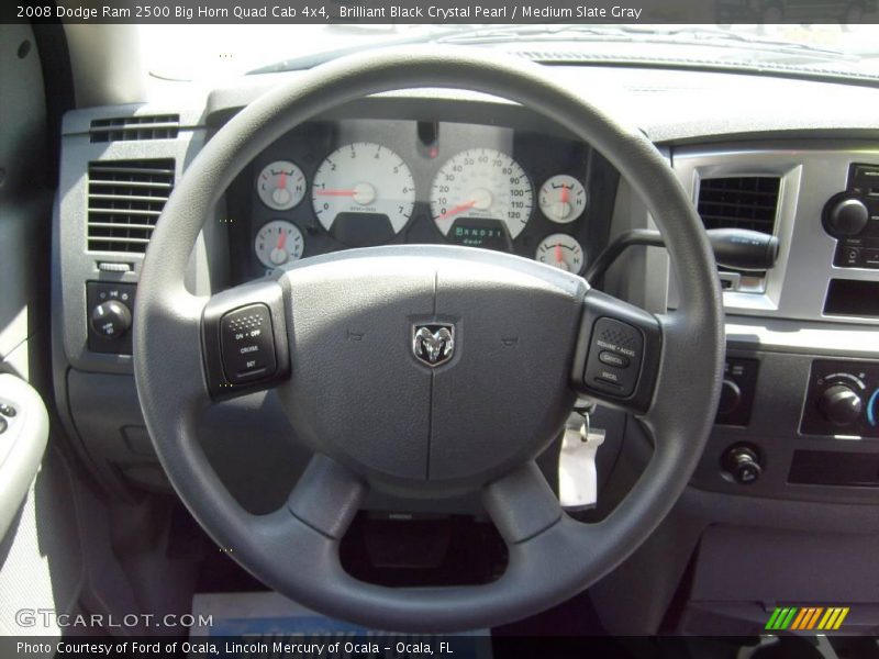 Brilliant Black Crystal Pearl / Medium Slate Gray 2008 Dodge Ram 2500 Big Horn Quad Cab 4x4