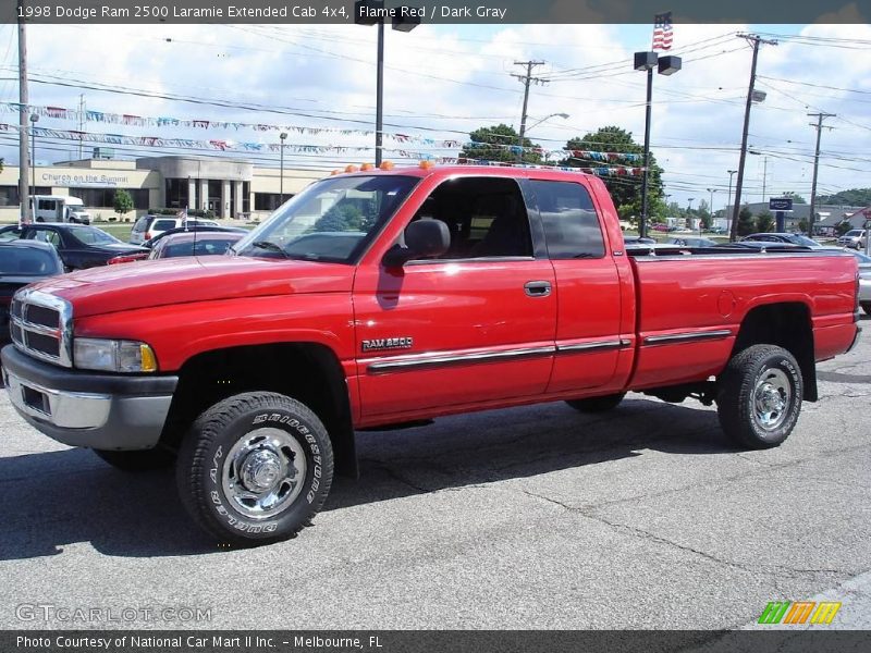 Flame Red / Dark Gray 1998 Dodge Ram 2500 Laramie Extended Cab 4x4