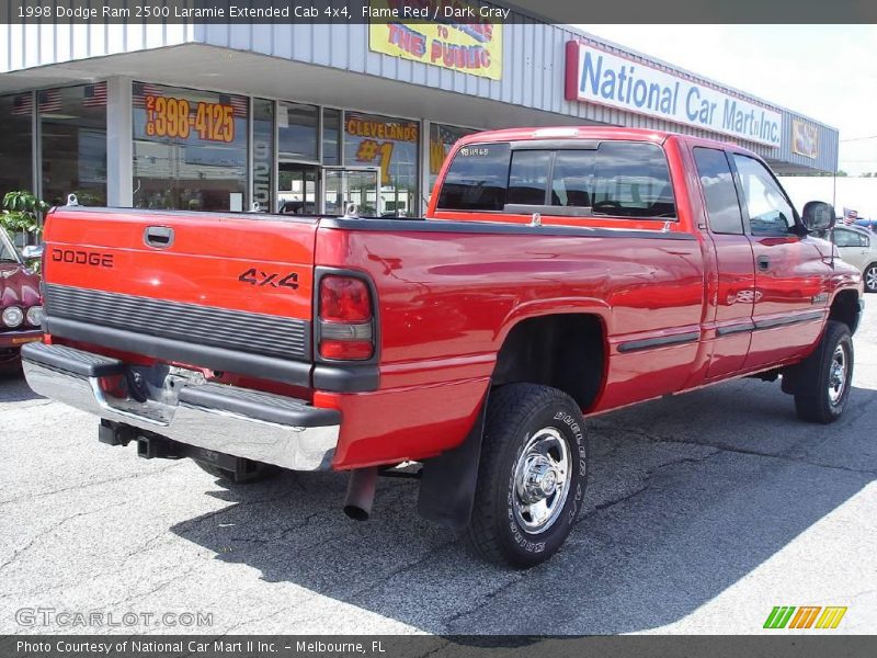 Flame Red / Dark Gray 1998 Dodge Ram 2500 Laramie Extended Cab 4x4