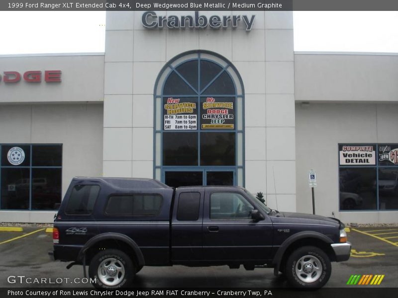 Deep Wedgewood Blue Metallic / Medium Graphite 1999 Ford Ranger XLT Extended Cab 4x4