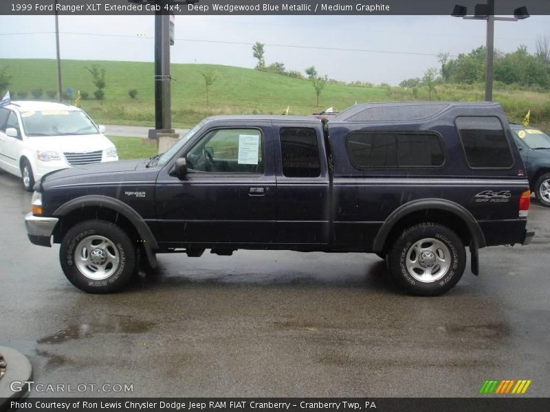 Deep Wedgewood Blue Metallic / Medium Graphite 1999 Ford Ranger XLT Extended Cab 4x4