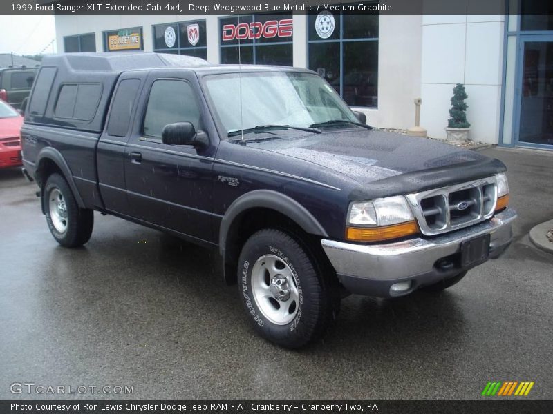 Deep Wedgewood Blue Metallic / Medium Graphite 1999 Ford Ranger XLT Extended Cab 4x4