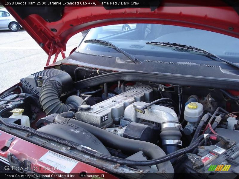 Flame Red / Dark Gray 1998 Dodge Ram 2500 Laramie Extended Cab 4x4