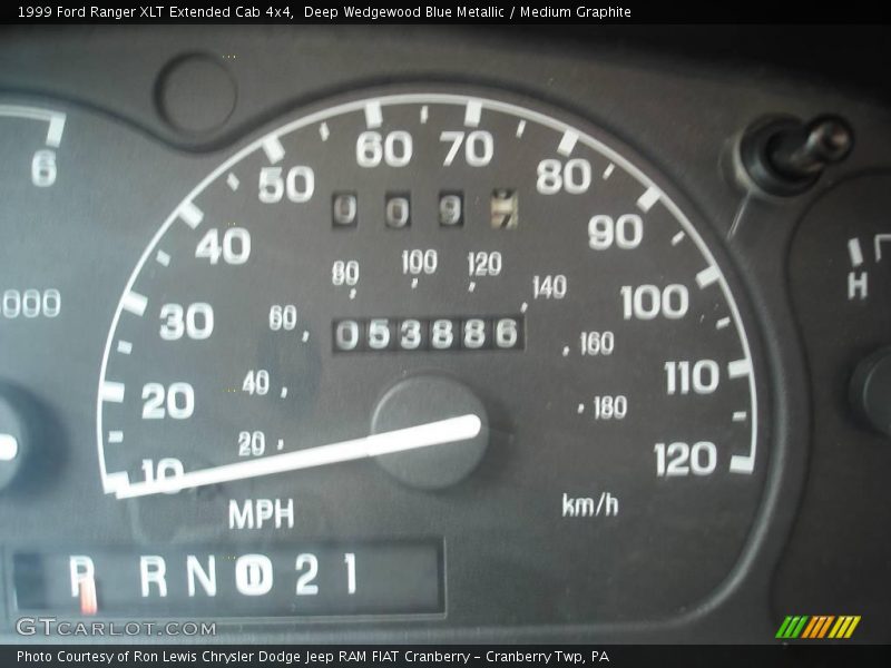 Deep Wedgewood Blue Metallic / Medium Graphite 1999 Ford Ranger XLT Extended Cab 4x4